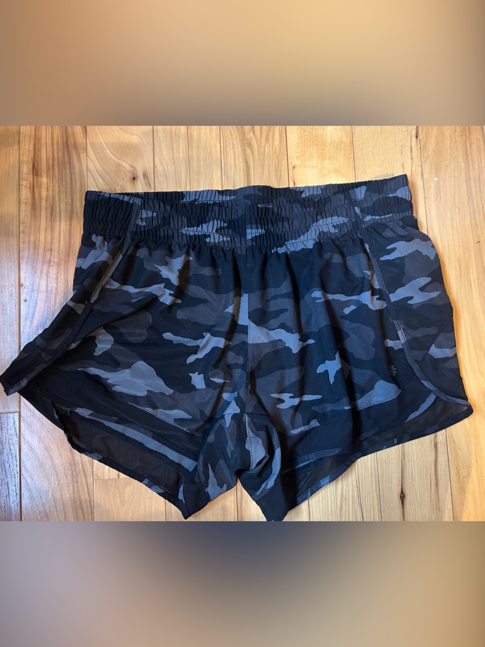 Women’s Black & Gray Camo Athletic Shorts - Size M